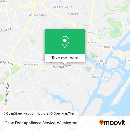 Mapa de Cape Fear Appliance Service