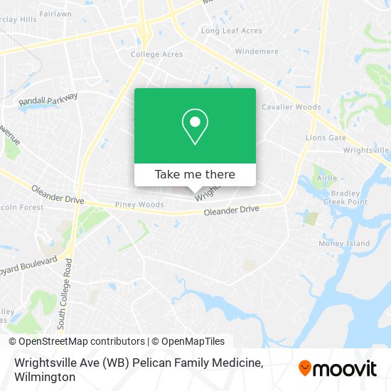 Mapa de Wrightsville Ave (WB) Pelican Family Medicine