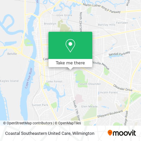 Coastal Southeastern United Care map