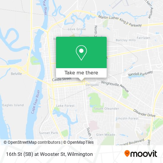 16th St (SB) at Wooster St map