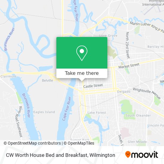 CW Worth House Bed and Breakfast map