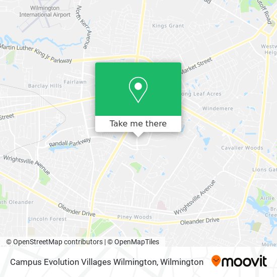 Mapa de Campus Evolution Villages Wilmington