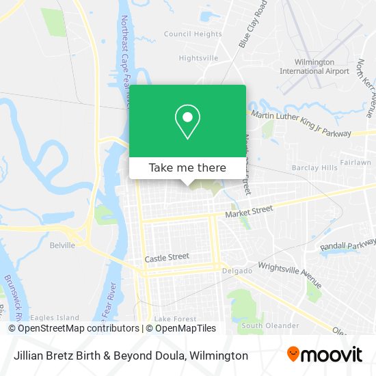 Mapa de Jillian Bretz Birth & Beyond Doula