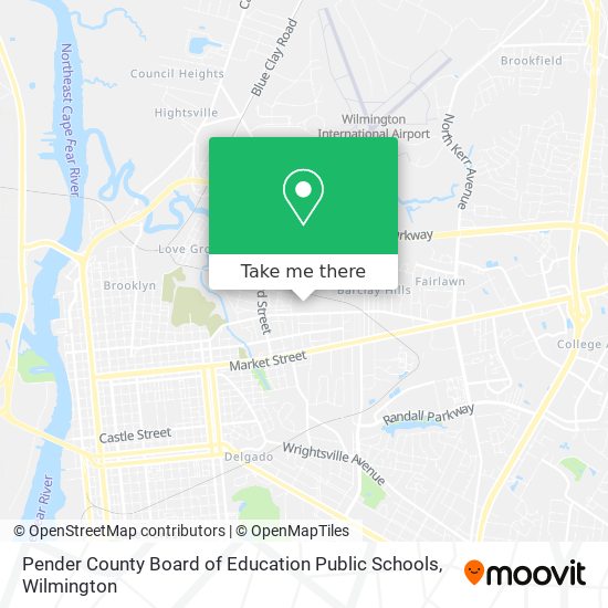 Mapa de Pender County Board of Education Public Schools