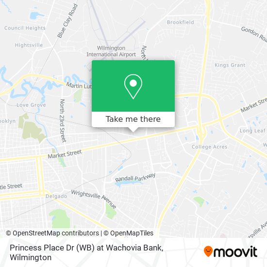 Princess Place Dr (WB) at Wachovia Bank map