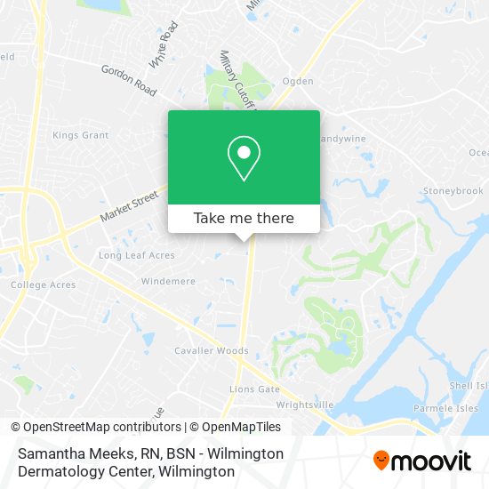 Samantha Meeks, RN, BSN - Wilmington Dermatology Center map