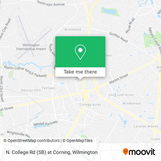 N. College Rd (SB) at Corning map