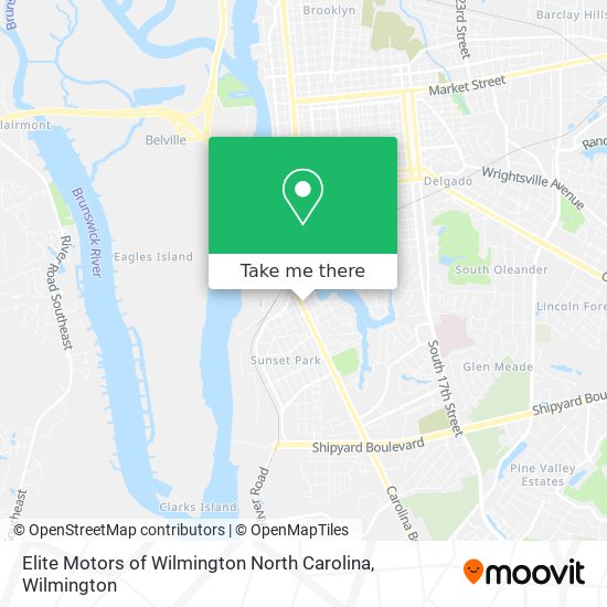 Mapa de Elite Motors of Wilmington North Carolina
