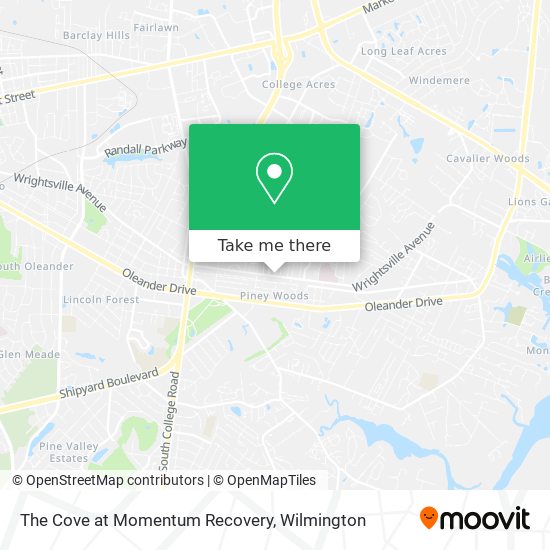 The Cove at Momentum Recovery map