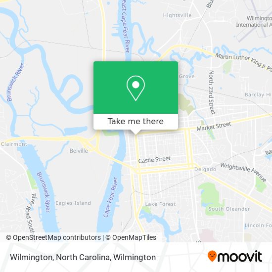 Mapa de Wilmington, North Carolina