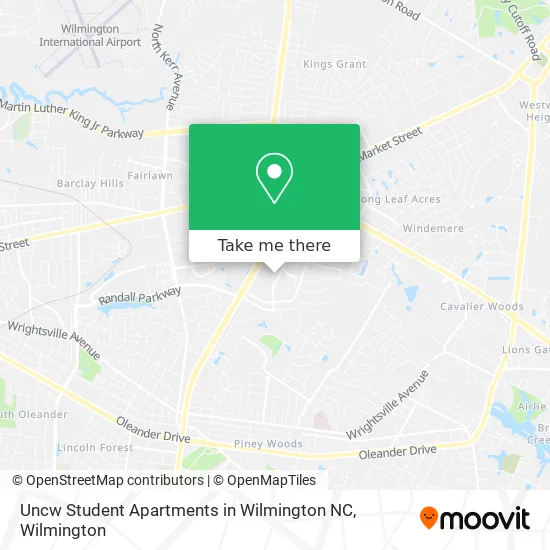 Uncw Student Apartments in Wilmington NC map