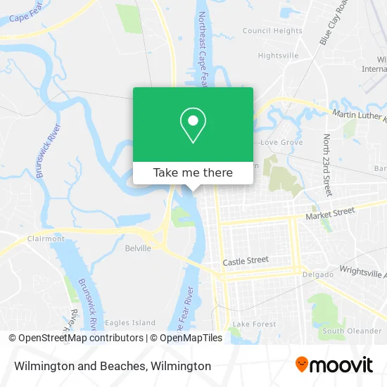 Wilmington and Beaches map
