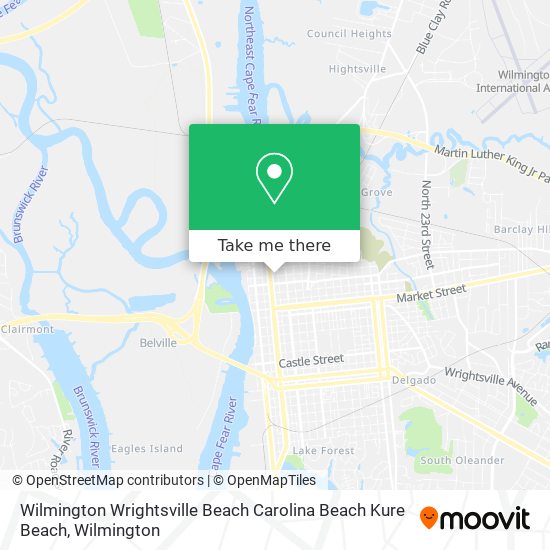 Wilmington Wrightsville Beach Carolina Beach Kure Beach map