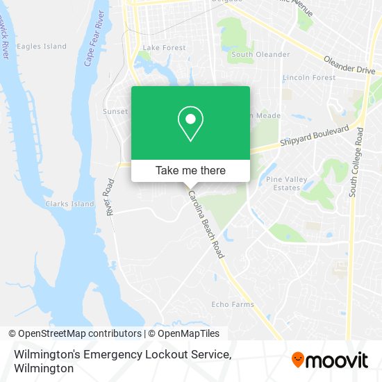 Mapa de Wilmington's Emergency Lockout Service