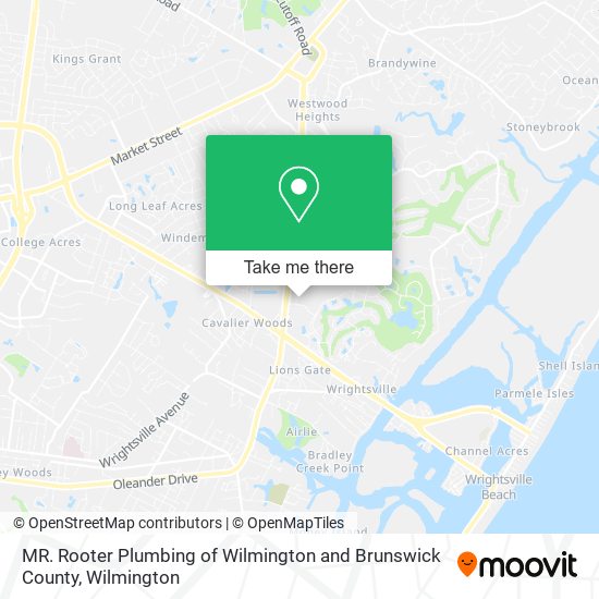 MR. Rooter Plumbing of Wilmington and Brunswick County map