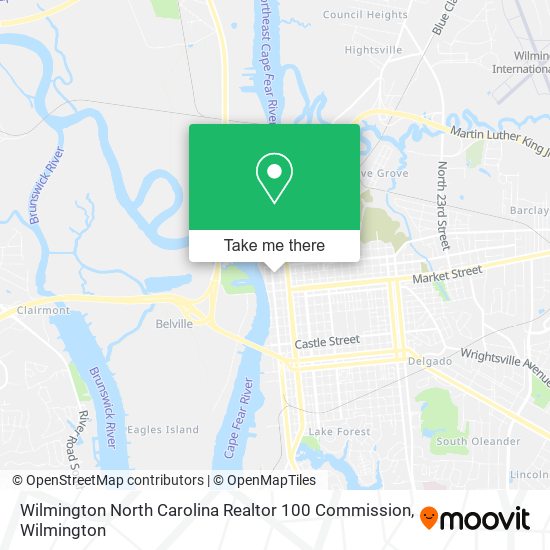 Mapa de Wilmington North Carolina Realtor 100 Commission