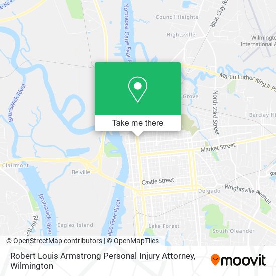 Robert Louis Armstrong Personal Injury Attorney map