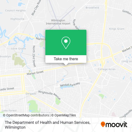 The Department of Health and Human Services map
