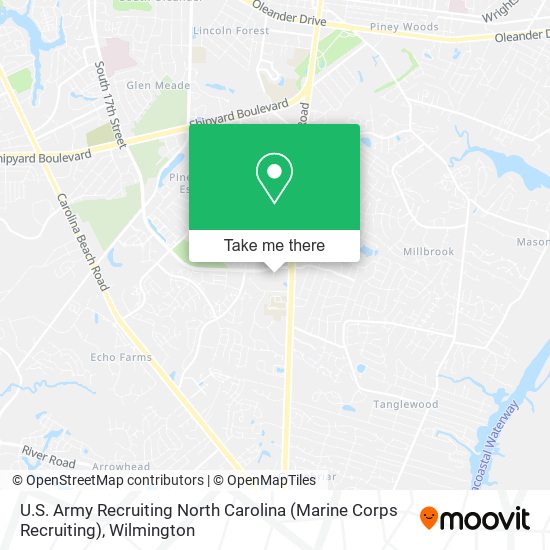 Mapa de U.S. Army Recruiting North Carolina (Marine Corps Recruiting)