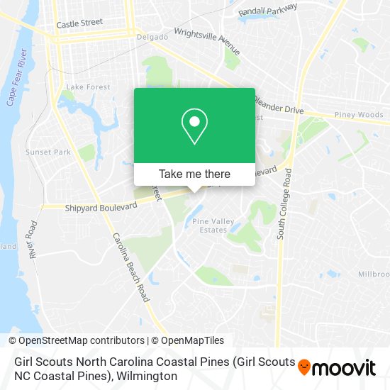 Girl Scouts North Carolina Coastal Pines (Girl Scouts NC Coastal Pines) map