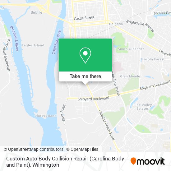 Mapa de Custom Auto Body Collision Repair (Carolina Body and Paint)