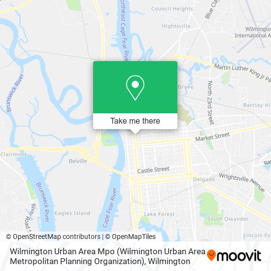 Mapa de Wilmington Urban Area Mpo (Wilmington Urban Area Metropolitan Planning Organization)