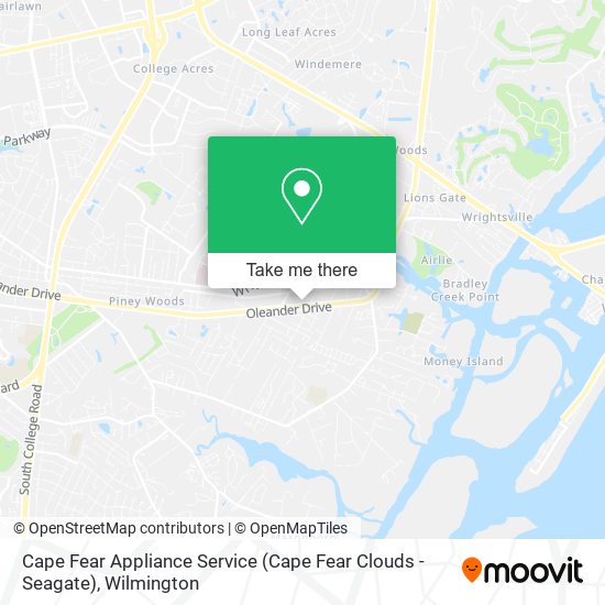 Mapa de Cape Fear Appliance Service (Cape Fear Clouds - Seagate)