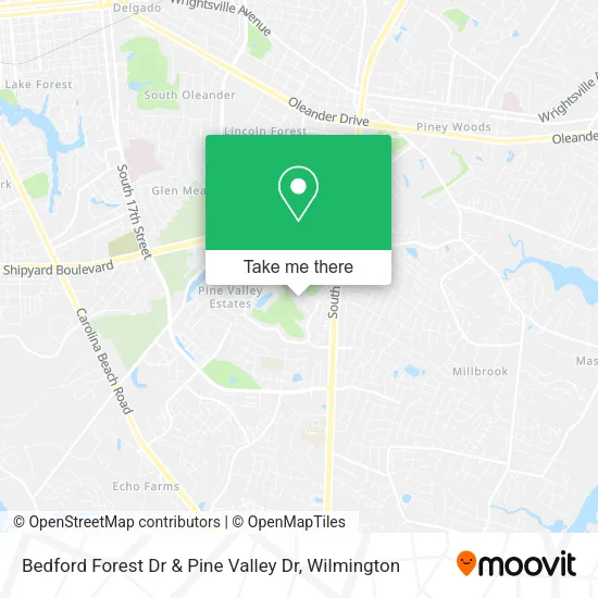 Bedford Forest Dr & Pine Valley Dr map