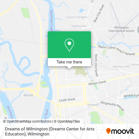 Mapa de Dreams of Wilmington (Dreams Center for Arts Education)