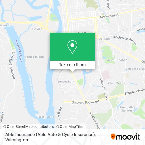 Mapa de Able Insurance (Able Auto & Cycle Insurance)