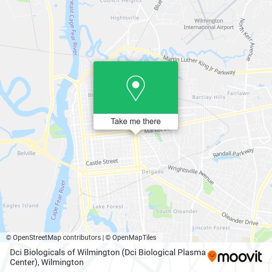 Mapa de Dci Biologicals of Wilmington (Dci Biological Plasma Center)