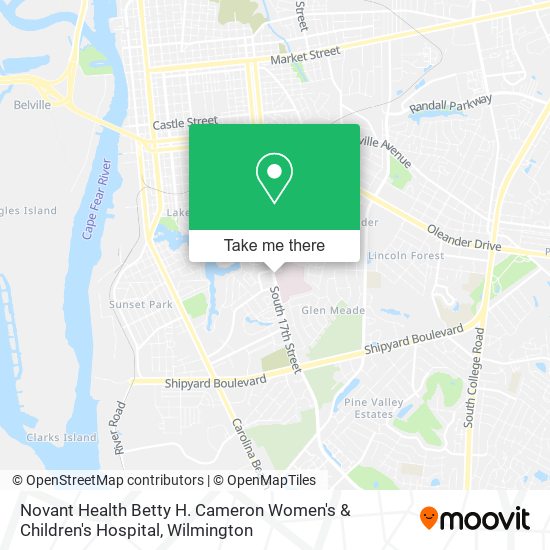 Novant Health Betty H. Cameron Women's & Children's Hospital map