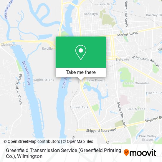 Mapa de Greenfield Transmission Service (Greenfield Printing Co.)