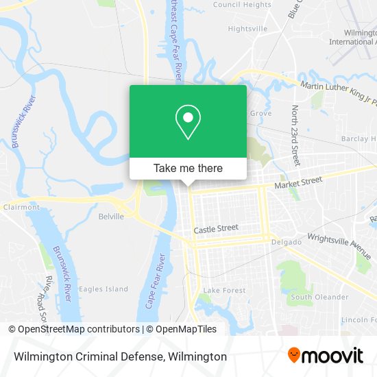 Mapa de Wilmington Criminal Defense