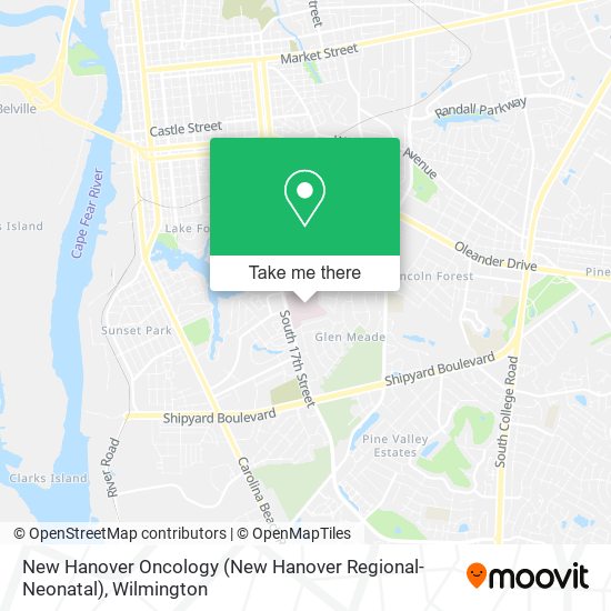 New Hanover Oncology (New Hanover Regional-Neonatal) map