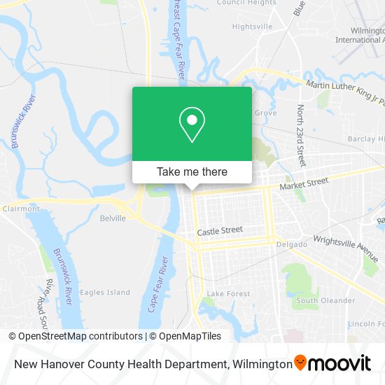 New Hanover County Health Department map