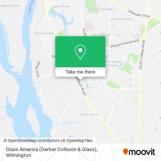 Mapa de Glass America (Gerber Collision & Glass)