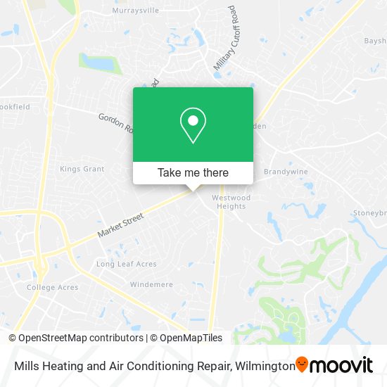 Mills Heating and Air Conditioning Repair map