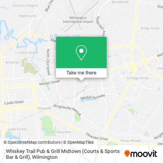 Mapa de Whiskey Trail Pub & Grill Midtown (Courts & Sports Bar & Grill)