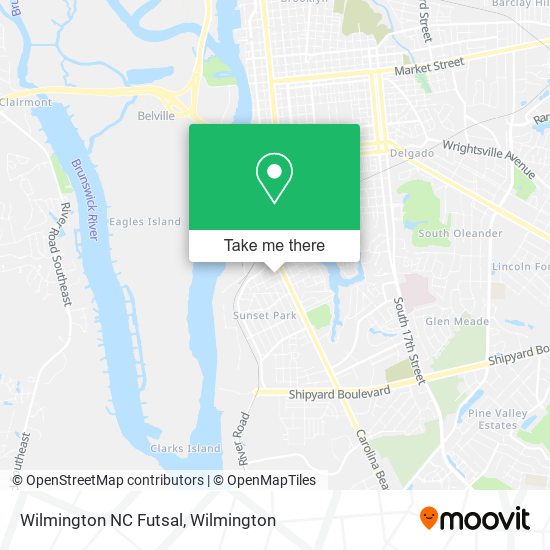 Mapa de Wilmington NC Futsal