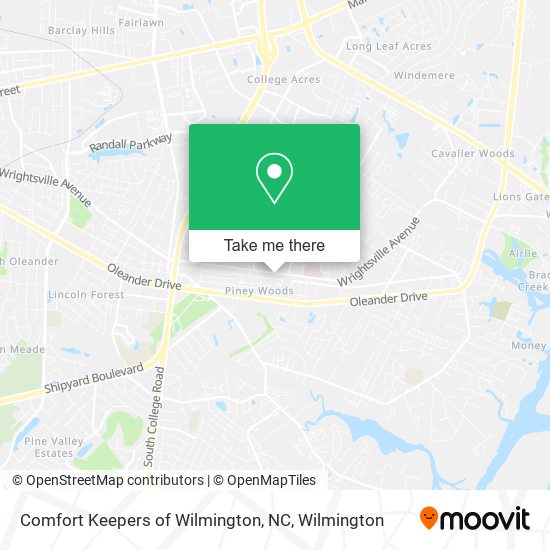 Mapa de Comfort Keepers of Wilmington, NC