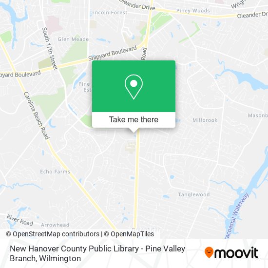 Mapa de New Hanover County Public Library - Pine Valley Branch