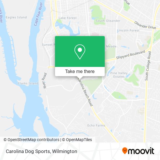 Carolina Dog Sports map