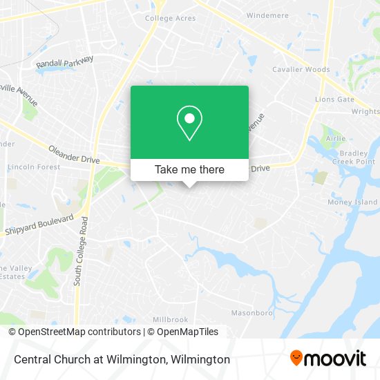 Central Church at Wilmington map