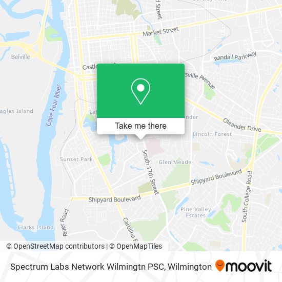 Mapa de Spectrum Labs Network Wilmingtn PSC