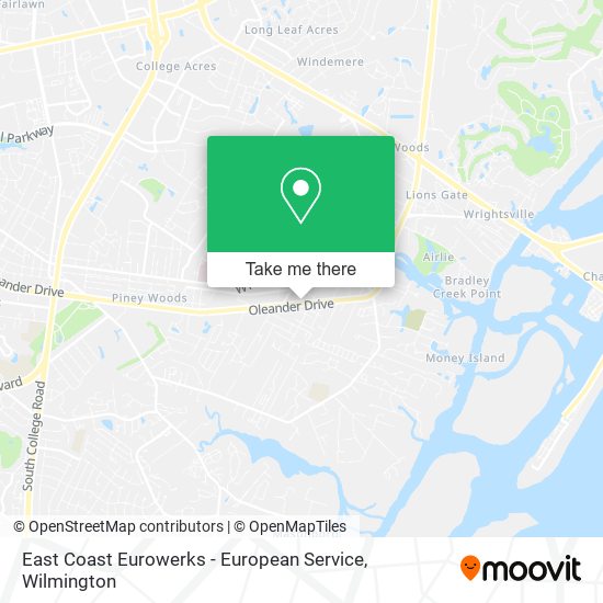 Mapa de East Coast Eurowerks - European Service