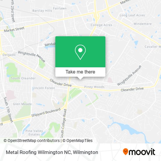 Metal Roofing Wilmington NC map