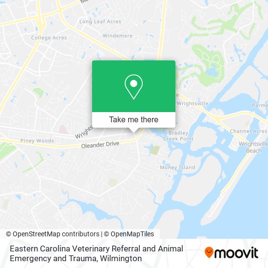 Eastern Carolina Veterinary Referral and Animal Emergency and Trauma map