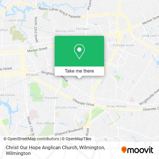 Christ Our Hope Anglican Church, Wilmington map