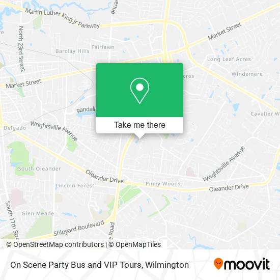 On Scene Party Bus and VIP Tours map